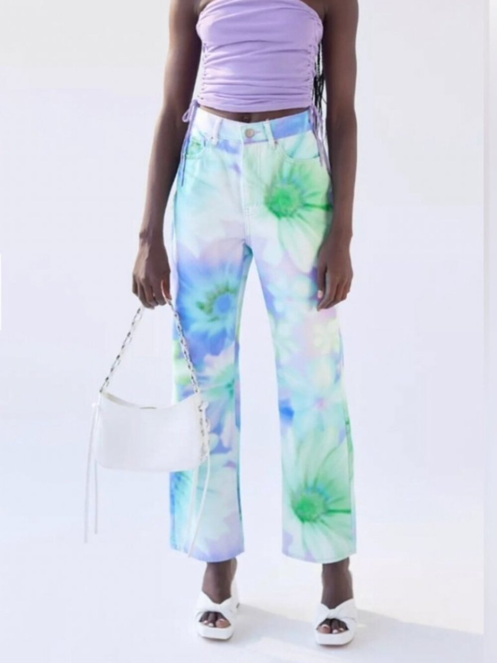 Urban Outfitters✨90's Grunge Y2k Tie Dye Flower Cowboy Straight Jean- Multi